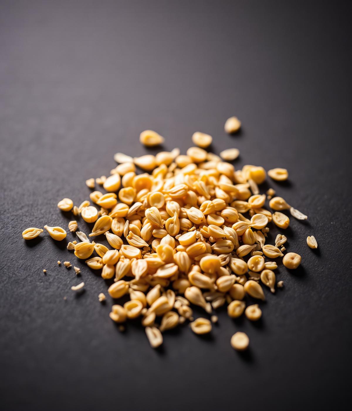 Close-up of agricultural raw materials used in animal nutrition